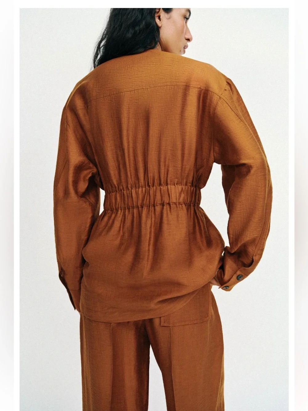 Zara linen blend 2 pcs pants set jacket and matching pants